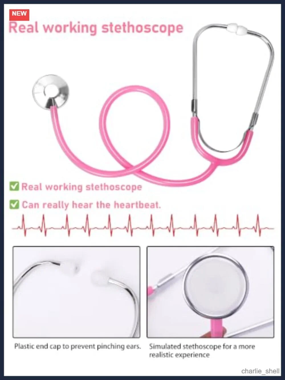Kids Doctor Scrubs Costume 7 Pc Set with Real Stethoscope Accessories Ages 3-11